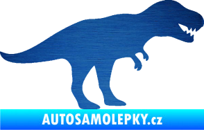 Samolepka Tyrannosaurus Rex 001 pravá škrábaný kov modrý