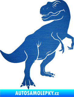 Samolepka Tyrannosaurus Rex 004 pravá škrábaný kov modrý