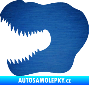 Samolepka Tyrannosaurus Rex lebka 001 levá škrábaný kov modrý