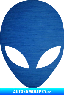 Samolepka UFO 002 škrábaný kov modrý