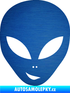 Samolepka UFO 003 levá škrábaný kov modrý