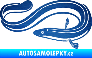 Samolepka Úhoř 001 levá škrábaný kov modrý