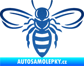 Samolepka Včela 002 škrábaný kov modrý