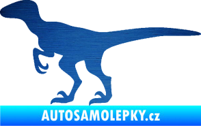 Samolepka Velociraptor 001 levá škrábaný kov modrý
