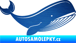 Samolepka Velryba 001 pravá škrábaný kov modrý