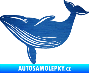 Samolepka Velryba 002 levá škrábaný kov modrý