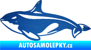 Samolepka Velryba 004 levá škrábaný kov modrý