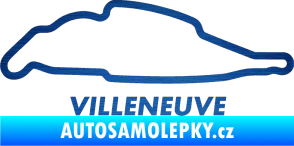 Samolepka Okruh Villeneuve škrábaný kov modrý