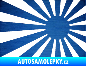 Samolepka Vlajka Japonsko 002 pravá JDM škrábaný kov modrý