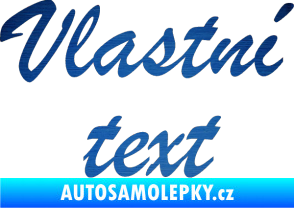 Samolepka Vlastní text - Brush Script škrábaný kov modrý