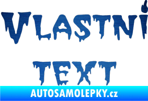 Samolepka Vlastní text - QTGhoul Face škrábaný kov modrý
