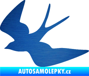 Samolepka Vlaštovka 001 levá škrábaný kov modrý