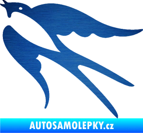 Samolepka Vlaštovka 003 levá škrábaný kov modrý