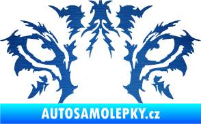 Samolepka Vlčí oči škrábaný kov modrý