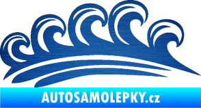 Samolepka Vlny 001 pravá moře škrábaný kov modrý