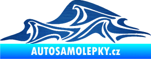 Samolepka Vlny 002 levá moře škrábaný kov modrý