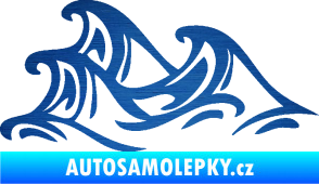 Samolepka Vlny 005 levá moře škrábaný kov modrý