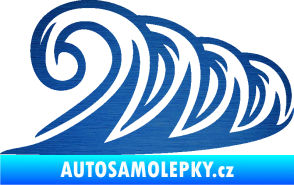 Samolepka Vlny 006 pravá moře škrábaný kov modrý