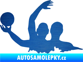 Samolepka Vodní pólo 001 levá škrábaný kov modrý
