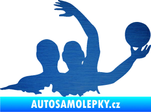Samolepka Vodní pólo 001 pravá škrábaný kov modrý
