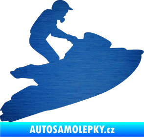 Samolepka Vodní skútr 001 pravá škrábaný kov modrý