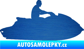 Samolepka Vodní skútr 003 pravá škrábaný kov modrý
