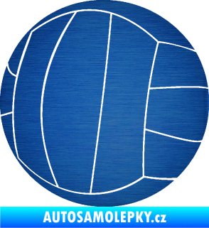 Samolepka Volejbalový míč 003 škrábaný kov modrý