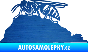 Samolepka Vosa 002 levá škrábaný kov modrý