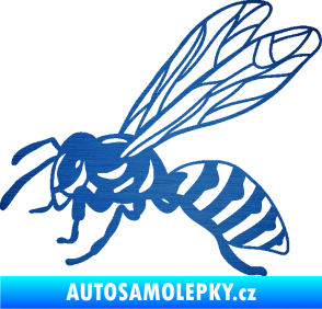 Samolepka Vosa 006 levá škrábaný kov modrý