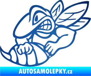 Samolepka Vosa levá škrábaný kov modrý