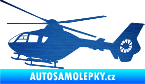 Samolepka Vrtulník 006 levá helikoptéra škrábaný kov modrý
