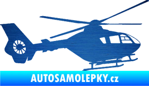 Samolepka Vrtulník 006 pravá škrábaný kov modrý