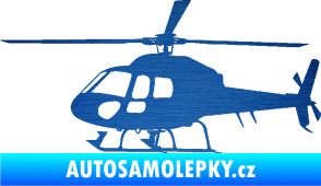 Samolepka Vrtulník 007 levá helikoptéra škrábaný kov modrý