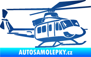 Samolepka Vrtulník 010 pravá helikoptéra škrábaný kov modrý