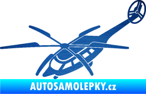 Samolepka Vrtulník 011 levá helikoptéra škrábaný kov modrý