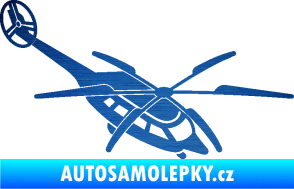 Samolepka Vrtulník 011 pravá helikoptéra škrábaný kov modrý