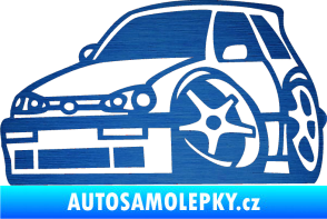 Samolepka VW Golf 3 karikatura levá škrábaný kov modrý