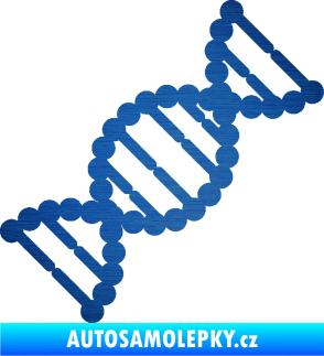 Samolepka Vzorec DNA pravá škrábaný kov modrý