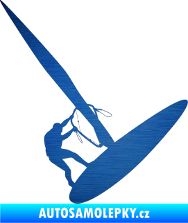 Samolepka Windsurfing 002 pravá škrábaný kov modrý