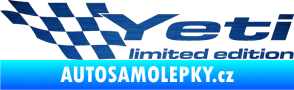 Samolepka Yeti limited edition levá škrábaný kov modrý