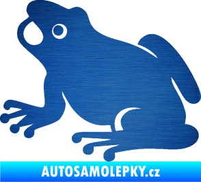 Samolepka Žába 007 levá škrábaný kov modrý