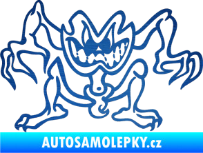 Samolepka Žabák levá škrábaný kov modrý