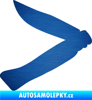 Samolepka Zavírací nůž 001 levá škrábaný kov modrý