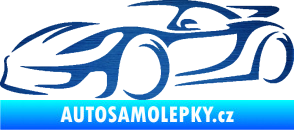 Samolepka Závodní auto 002 levá škrábaný kov modrý