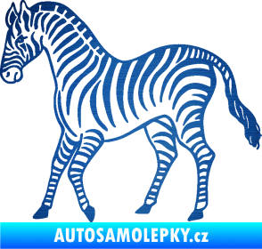 Samolepka Zebra 002 levá škrábaný kov modrý