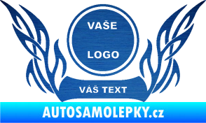 Samolepka Znak Tetování 002 škrábaný kov modrý