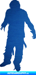 Samolepka Zombie 001 levá škrábaný kov modrý