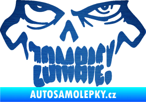 Samolepka Zombie 003 škrábaný kov modrý