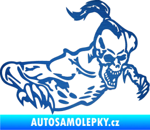 Samolepka Zombík pravá škrábaný kov modrý