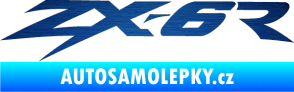 Samolepka ZX 6R škrábaný kov modrý